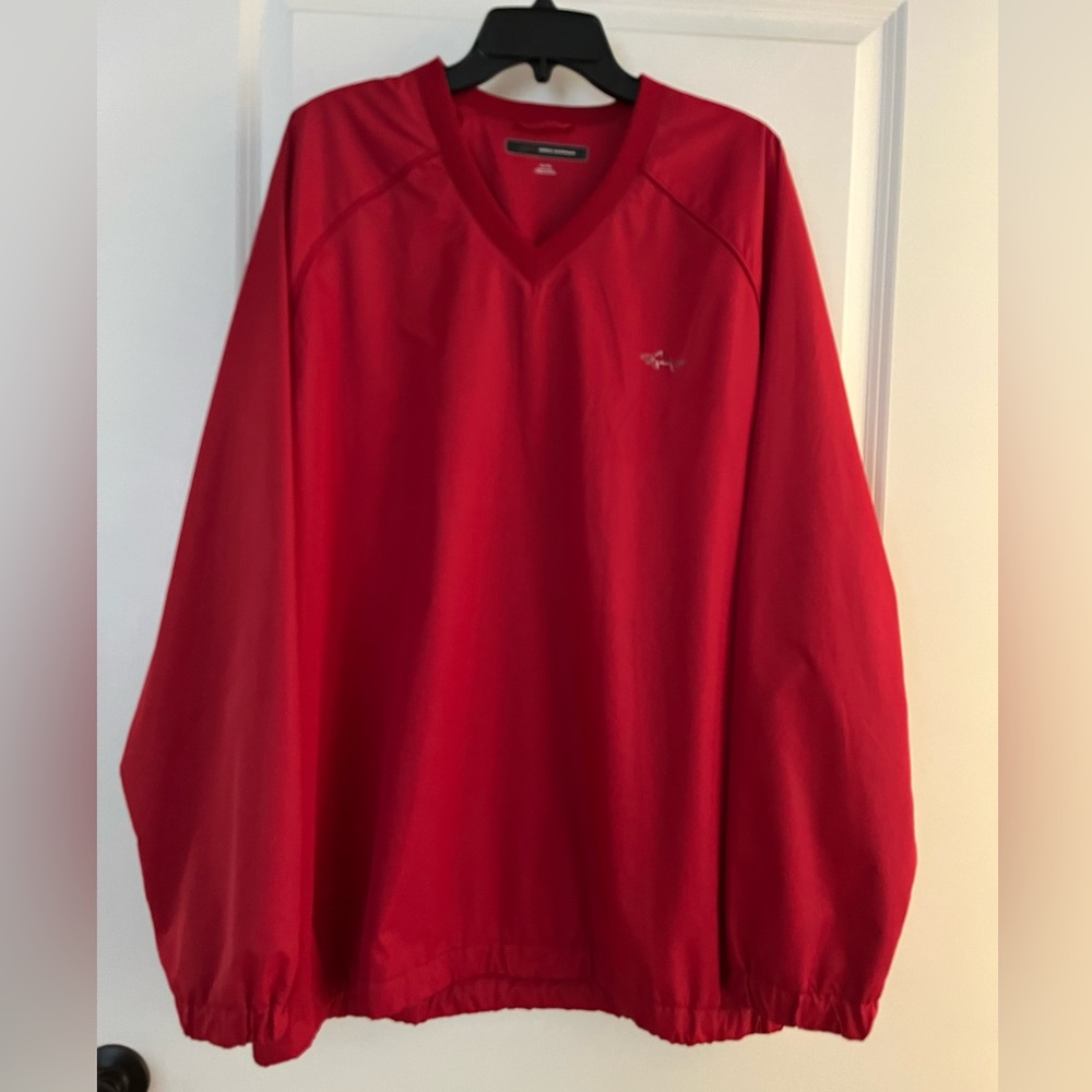 Men’s Greg Norman red golf pullover windbreaker jacket. Size XL